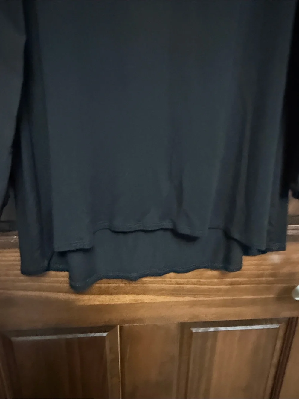 Belldini Black Lace Yoke Sheer Split-Sleeve Blouse